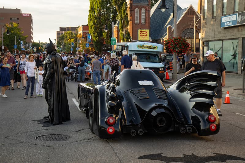 Batman came to showcase his brilliant outfit and his spectacular Batmobile