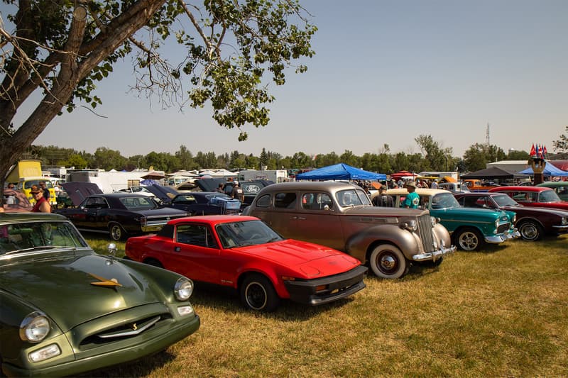 Aisles of classic cars filled Centennial Park