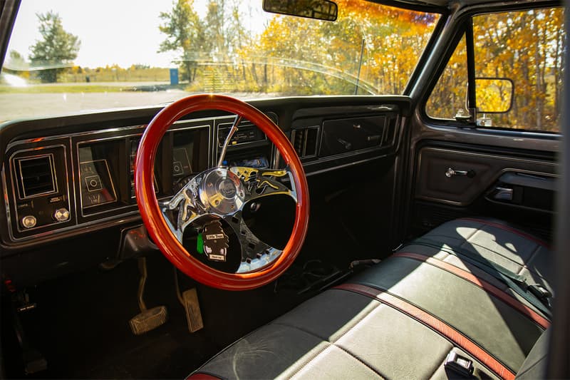 The interior of the Dentside Ford, with the Forever Sharp Pin-Up steering wheel right at home inside