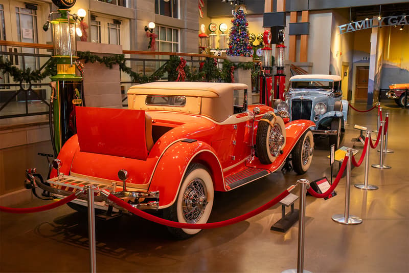 The Cord L29 (left) and Auburn V12 (right) on display within the Gasoline Alley main level