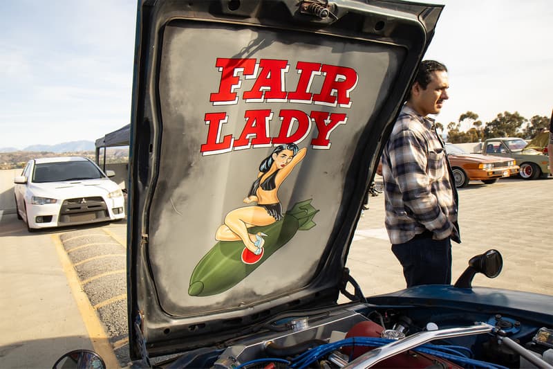 The "Fairlady" mural under the hood was a throwback to the World War II Zero Fighters and Nose Art ladies of bomber planes of the time