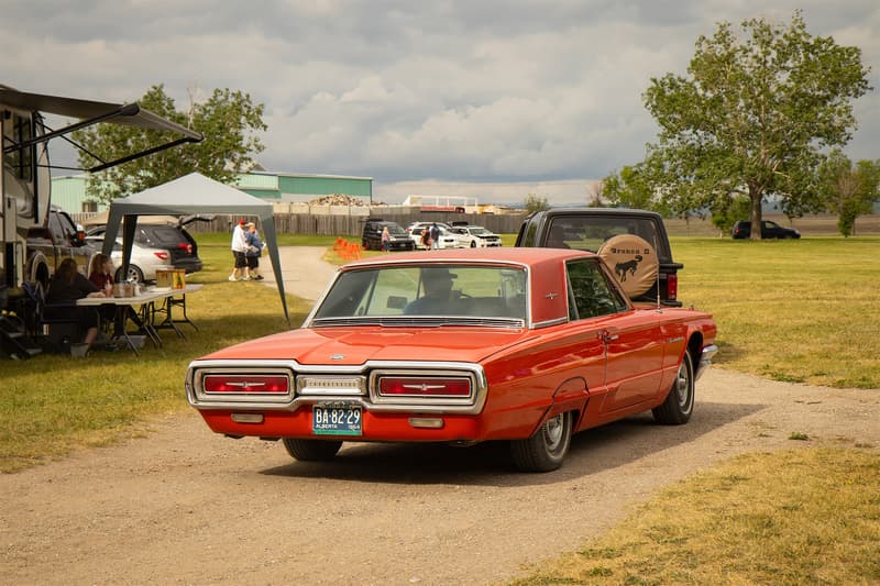 A pair of vintage Ford's entering into the show