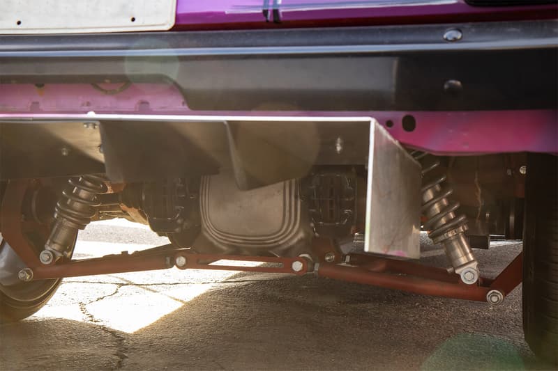 The Heidts independent rear suspension and inboard aftermarket brakes can be easily seen through the custom rear diffuser