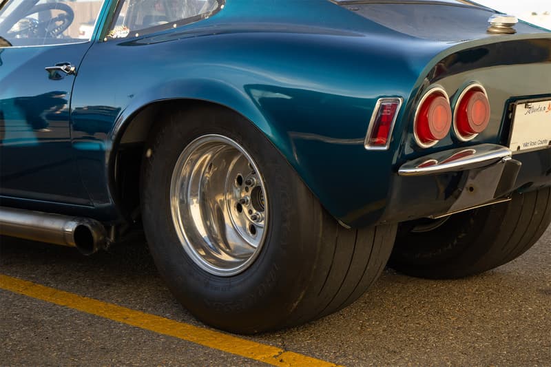 The incredibly oversized rear tires that take up more than half the width of the Opel GT