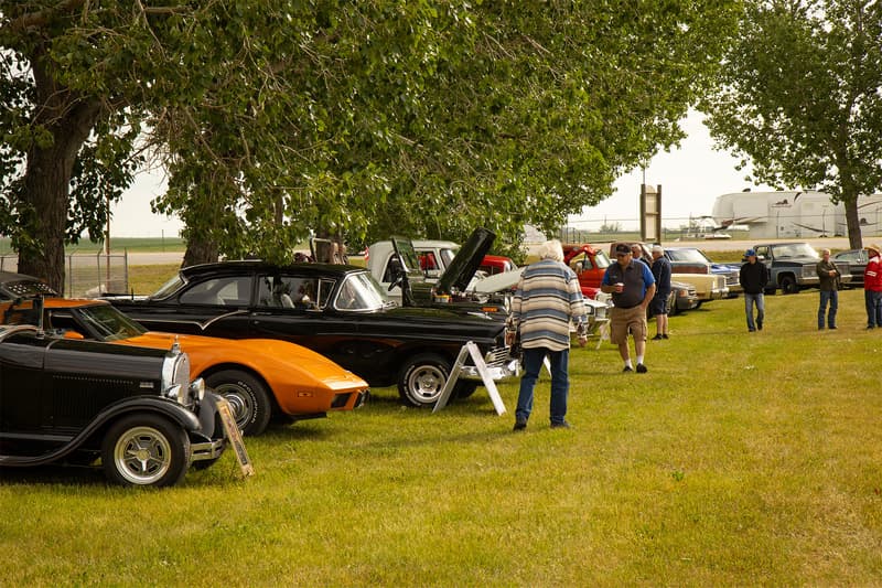 The outer ring of the field was lined with incredible classic cars