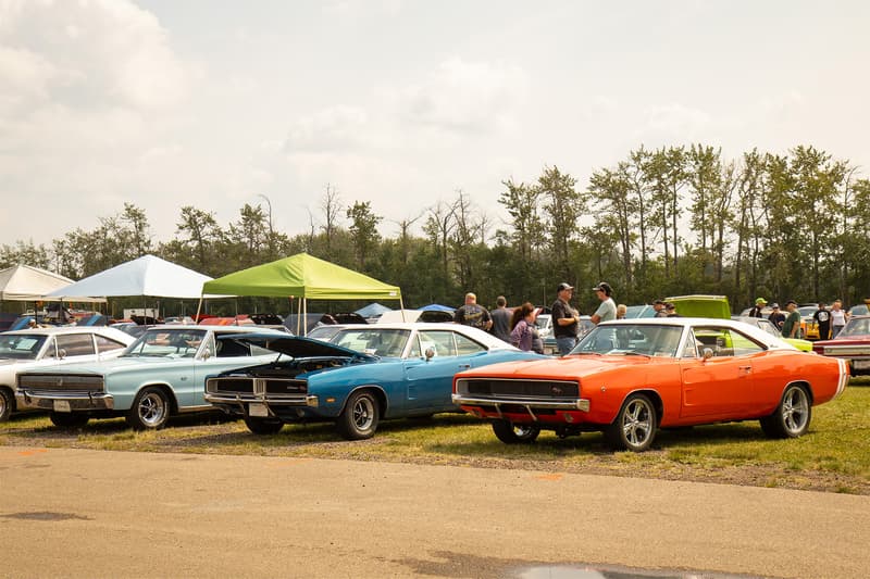 Some of the many B-Body Dodge Charger's in attendance