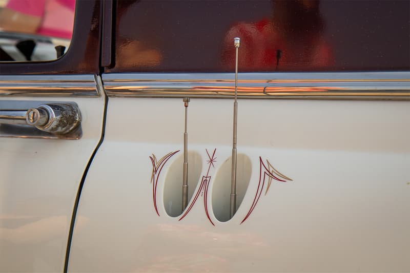 The frenched in antennas are a forgotten touch but a beloved sight of any custom car seen