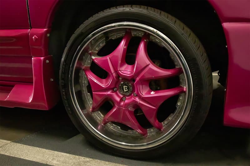 The aftermarket Motegi wheels were colour matched to the Caravan's pink hue