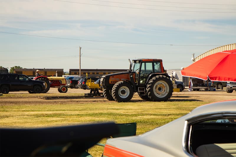 Tractor getting ready for the upcoming tractor pull event