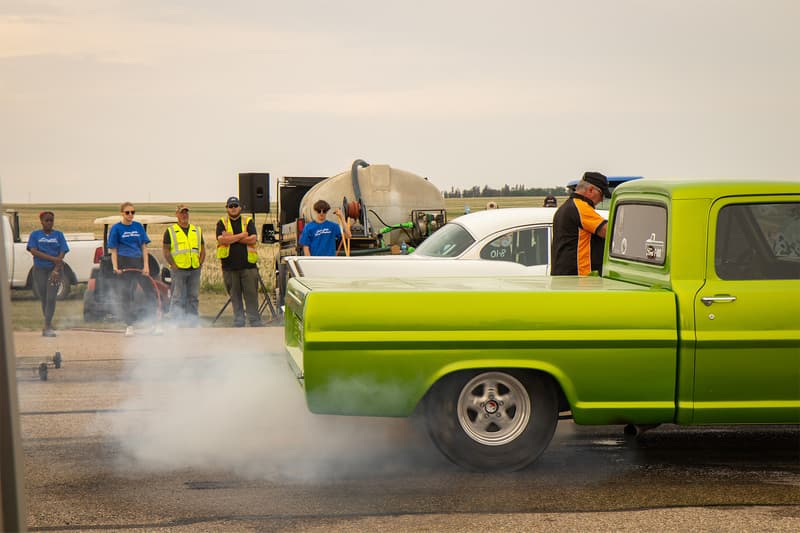Quick shot of the burnout pit of Three Hills 1/8th mile drag racing