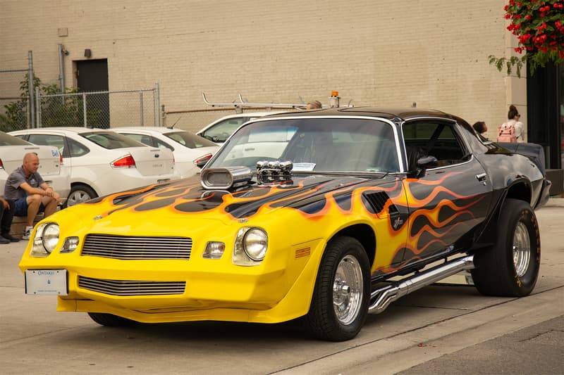 Front of the flaming hot 1979 Chevrolet Camaro