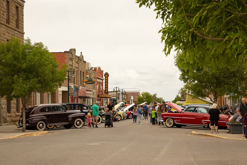 The large section of cars of Fort MacLeod's Show & Shine