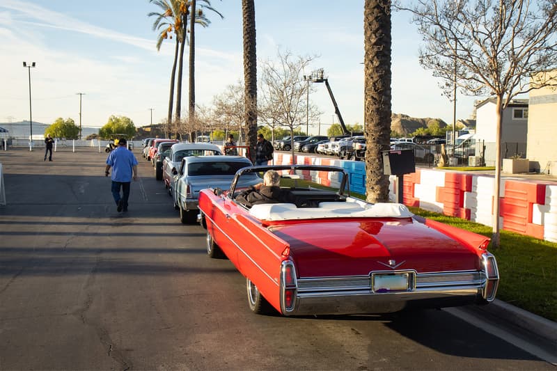 The cars were lined and ready to enter into the show