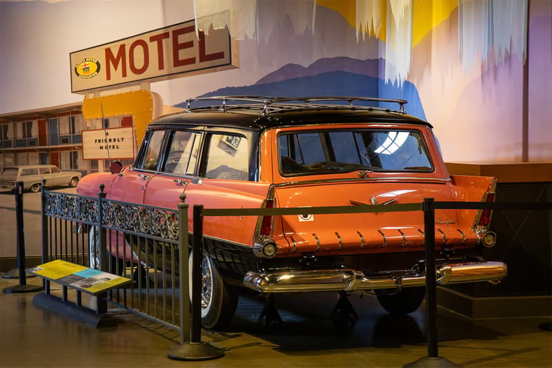 A tribute to road trips within the main lobby of Gasoline Alley