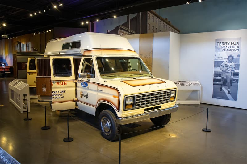 Overall shot of the exhibited display of the Terry Fox van and its meaning