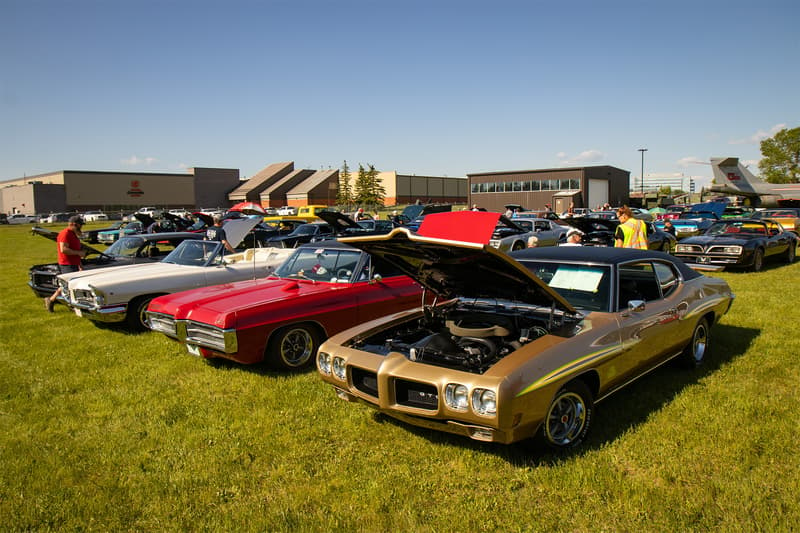 A few of the many Pontiac's on display for the show and shine