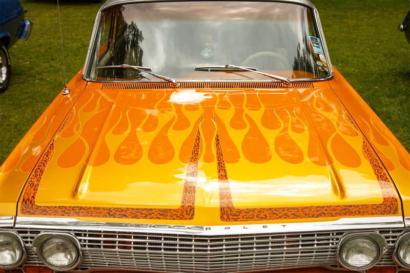 The leopard printed scallops and metallic flames were a very welcoming touch to the '63 Bel Air